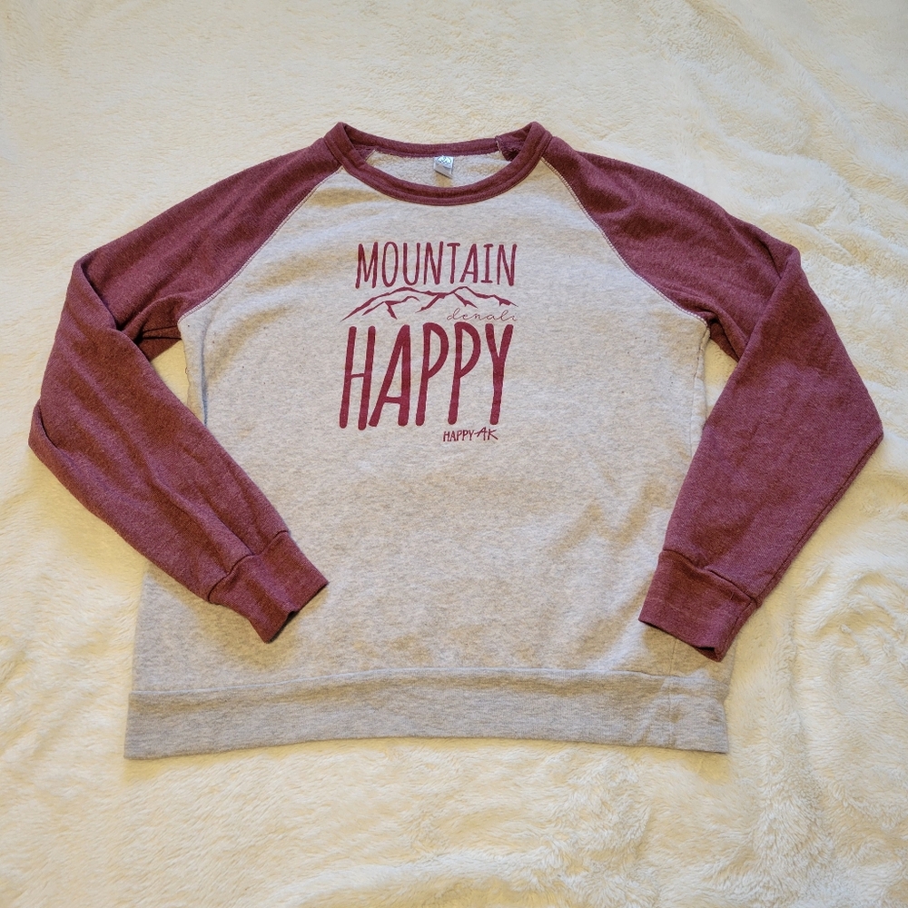 Womens Mountain Happy Sweatshirt, Size L